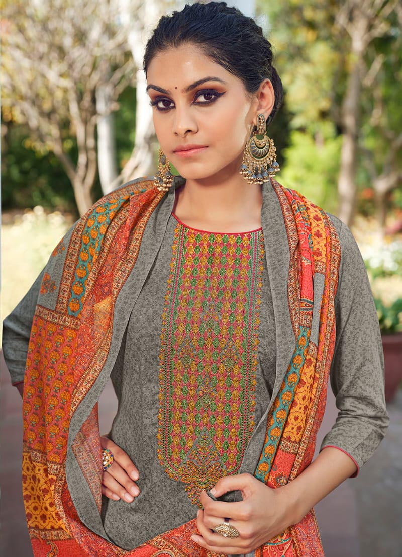 Online shopping for Dark Purple-Sepia Pure Bandhani Cotton salwar suit-  PR8787
