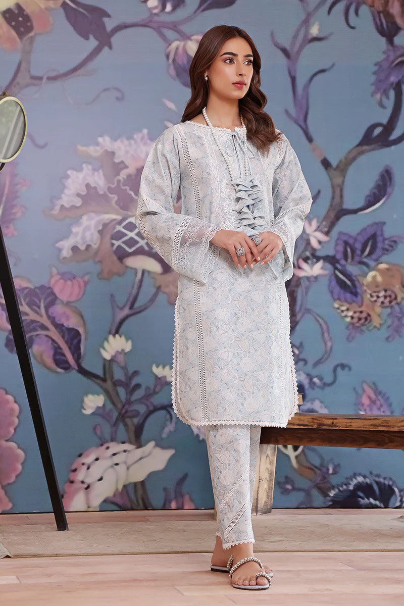 Jade Flora Embrodiered Blue Pakistani Lawn Suits - Stilento