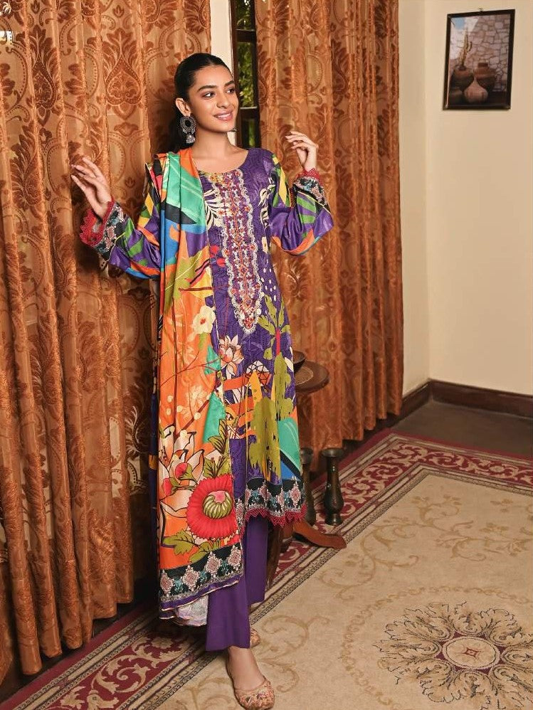 Mirha Printed Unstitched Lawn Pakistani Suit Set