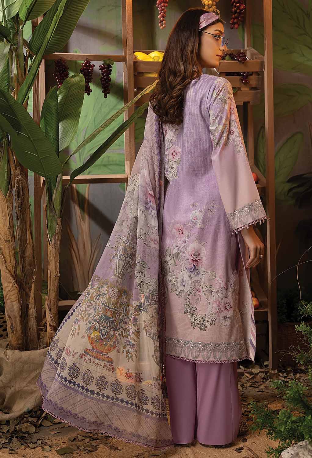 Adan's Libas Summer Fantasy Lawn Unstitched Pakistani Suit Lilac