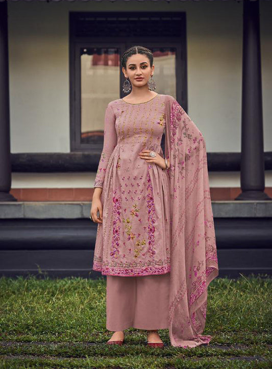 Deepsy Unstitched Printed Light Purple Jam Cotton Printed Suits Material