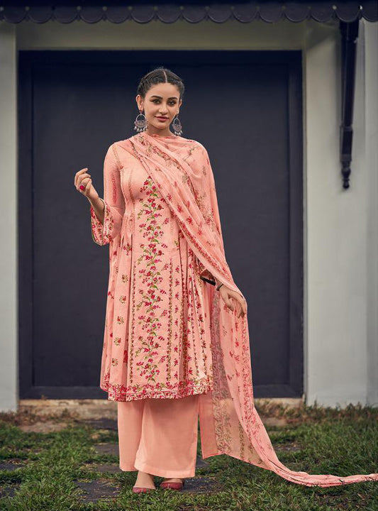 Deepsy Unstitched Printed Peach Jam Cotton Suits Materials
