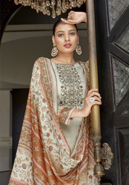 Alok Unstitched Cotton Suits Material With Dupatta - Stilento