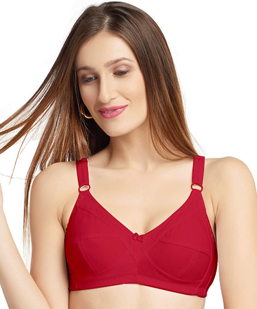 Daisy Dee Women's Cotton Non Padded Bra Red