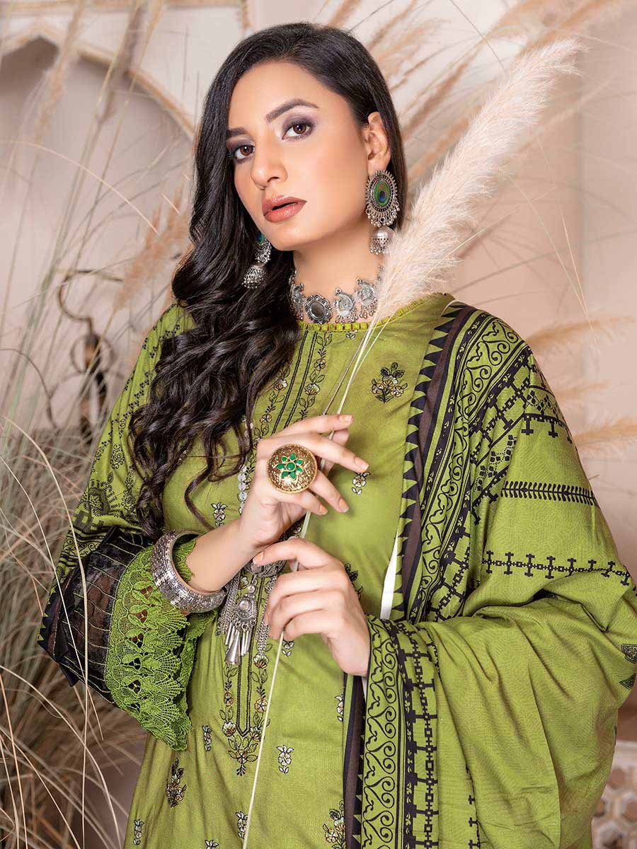 Blossom By Aalaya Unstitched Print and Embroidered Staple Winter Pakistani Suit - Stilento