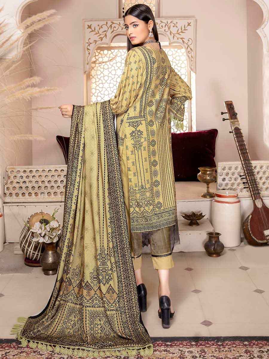 Blossom By Aalaya Unstitched Print and Embroidered Winter Pakistani Suit - Stilento