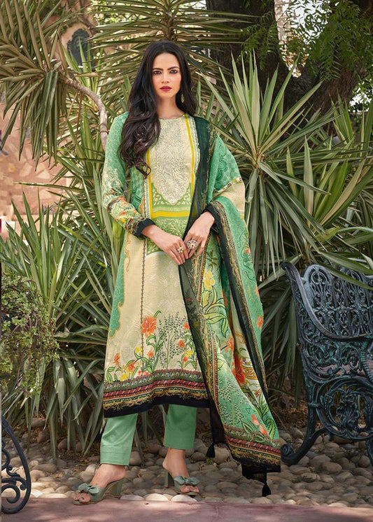 PRM Unstitched Jam Silk Suits With Fancy Embroidery - Stilento