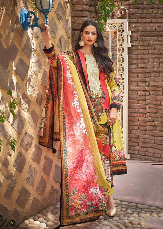 PRM Unstitched Jam Silk Suits With Fancy Embroidery