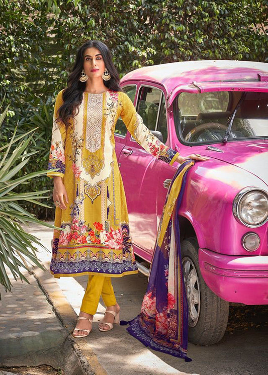 PRM Unstitched Jam Silk Suits With Fancy Embroidery - Stilento