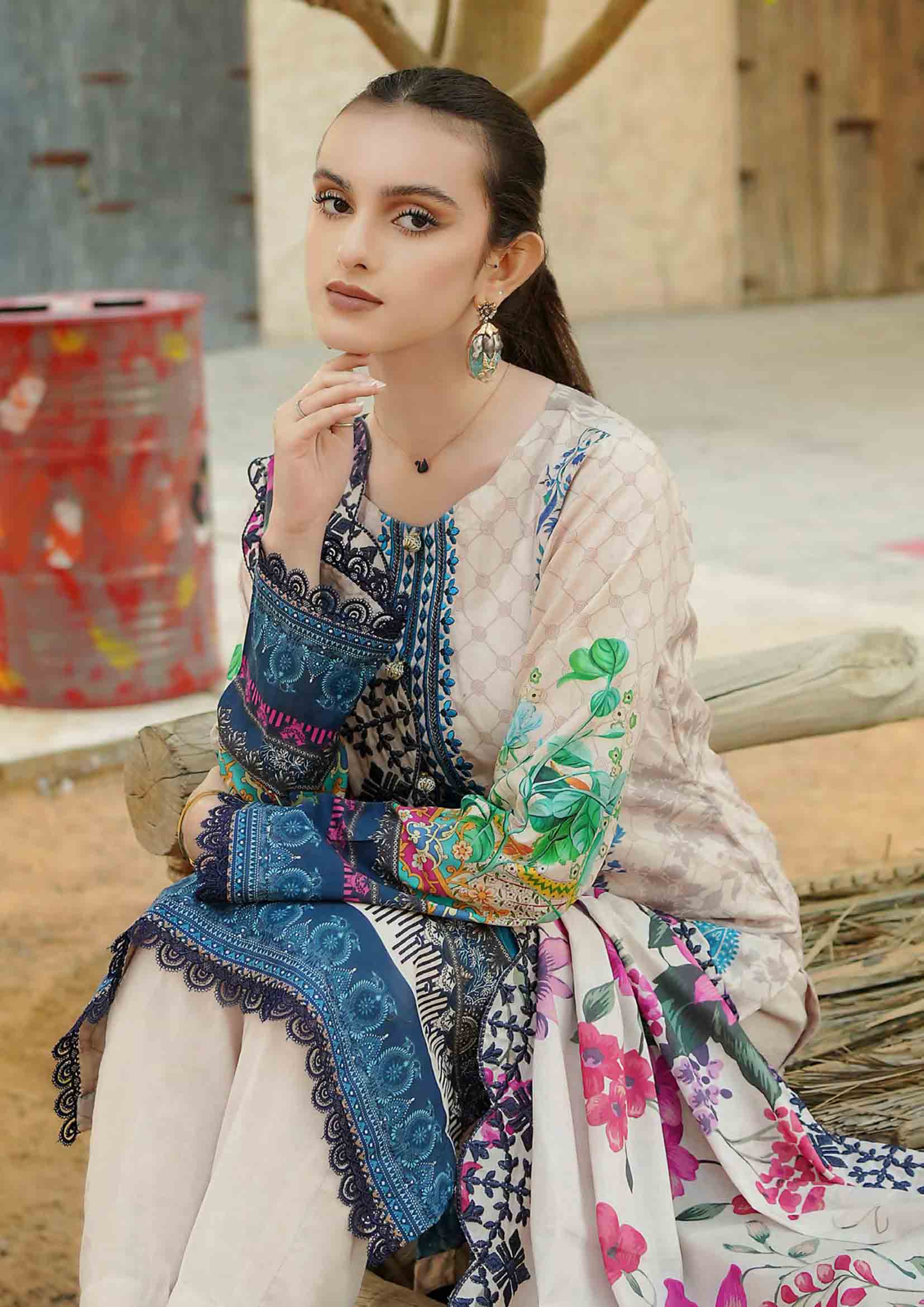 Dastaan By Dahiba Unstitched Lawn Original Pakistani Suit B12