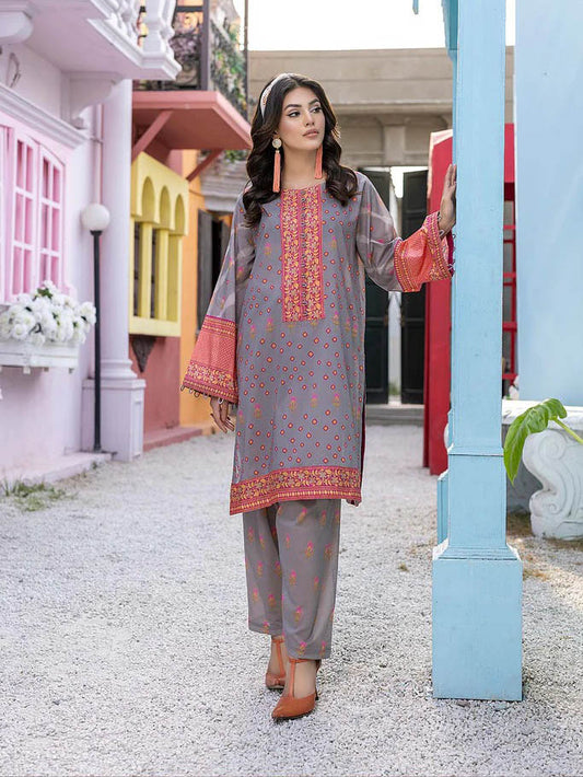 Charizma Nazneen Grey Printed Lawn Pakistani Suits