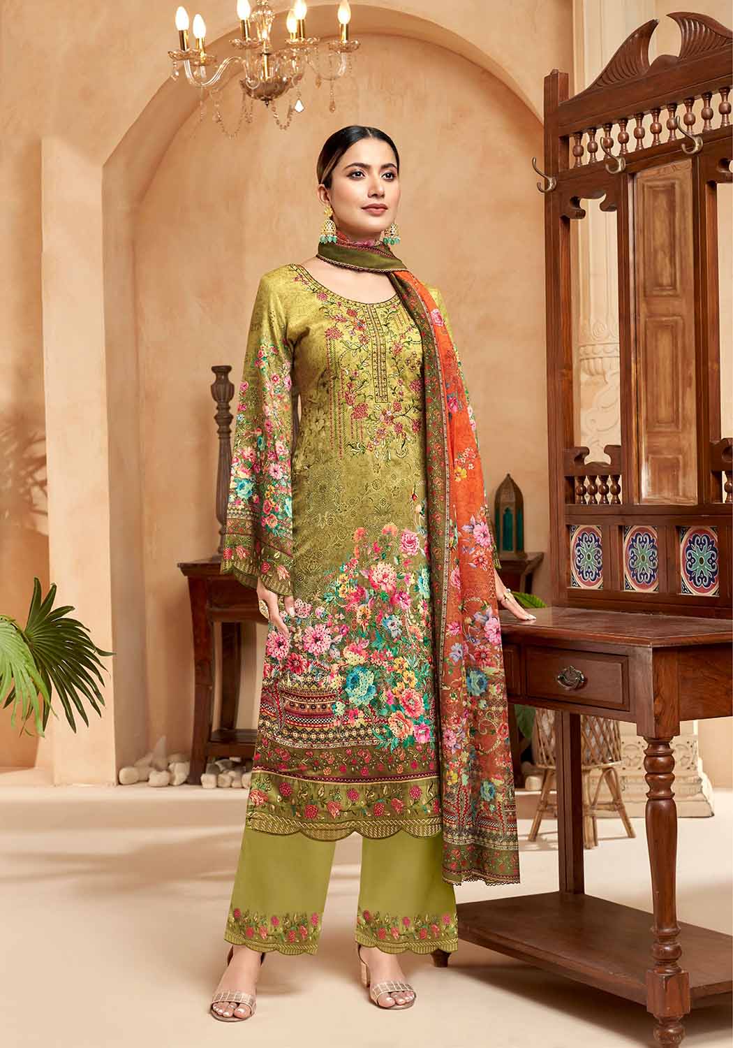 Pakistani Cotton Sawar Suit Dress Material with Embroidery