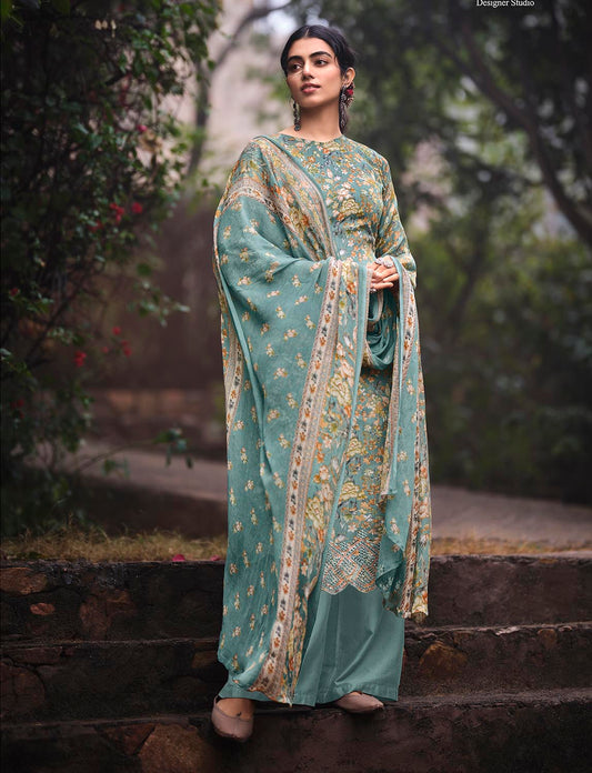 Unstitched Cotton Women Suit Dress Materials with Embroidery