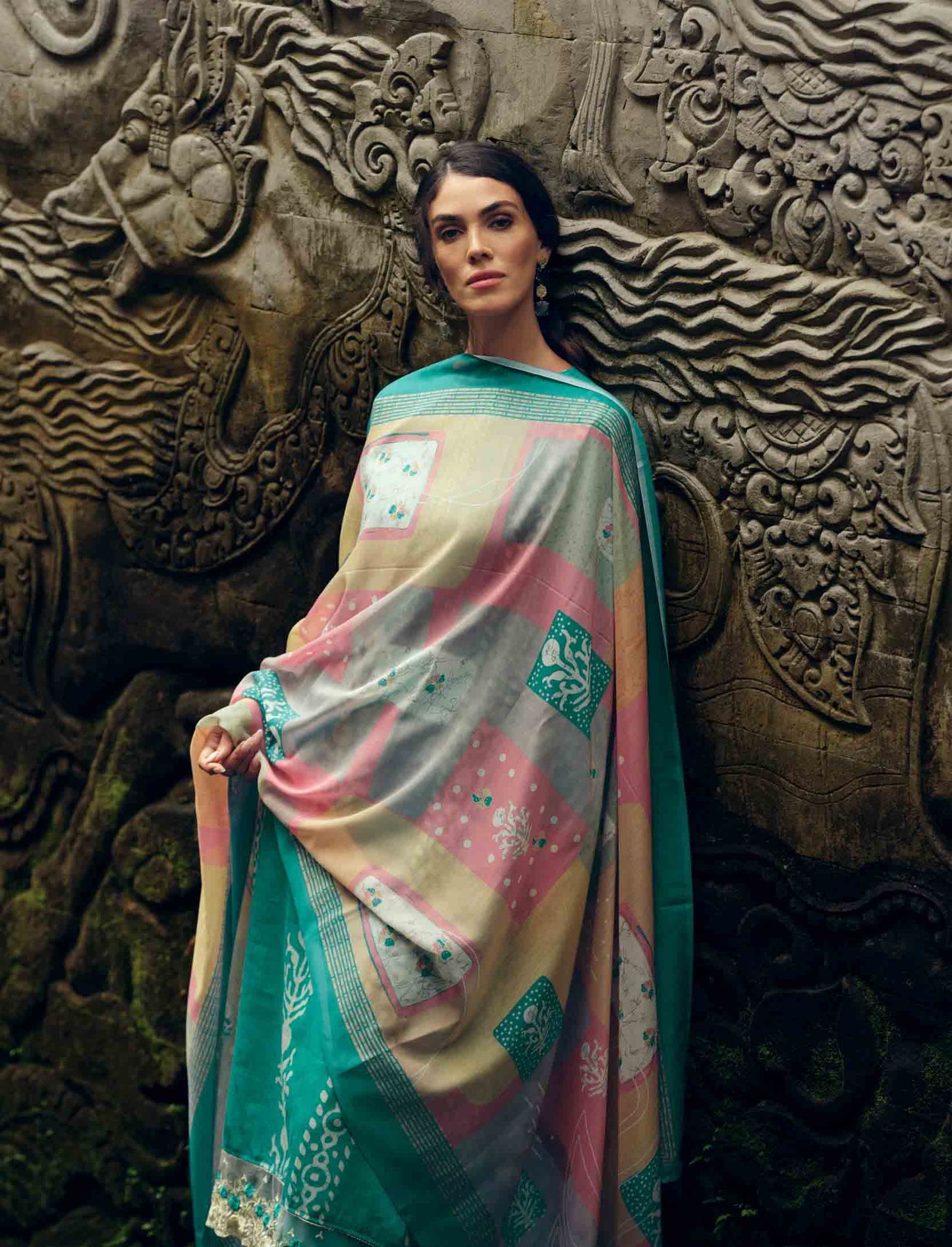 Pure Cotton Silk Teal Unstitched Ladies Suit Material With Embroidery - Stilento