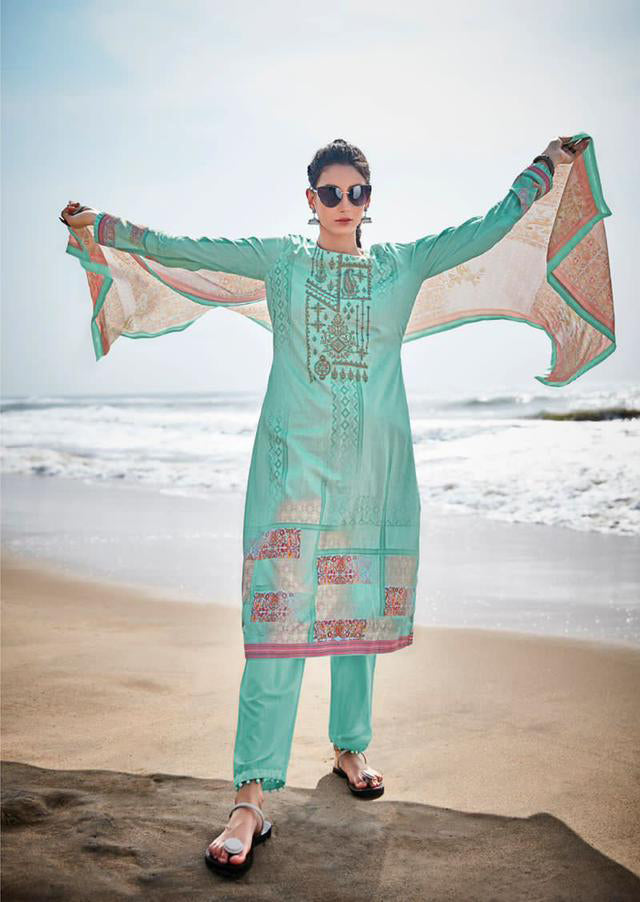 Mumtaz Arts Pure Lawn Cotton Unstitched Suit Set - Stilento