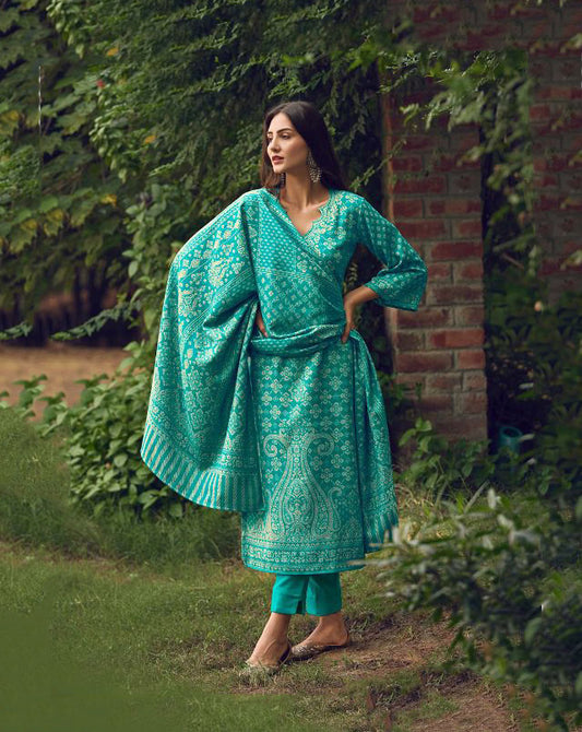 Handloom Weaving Pashmina Unstiched Winter Suit