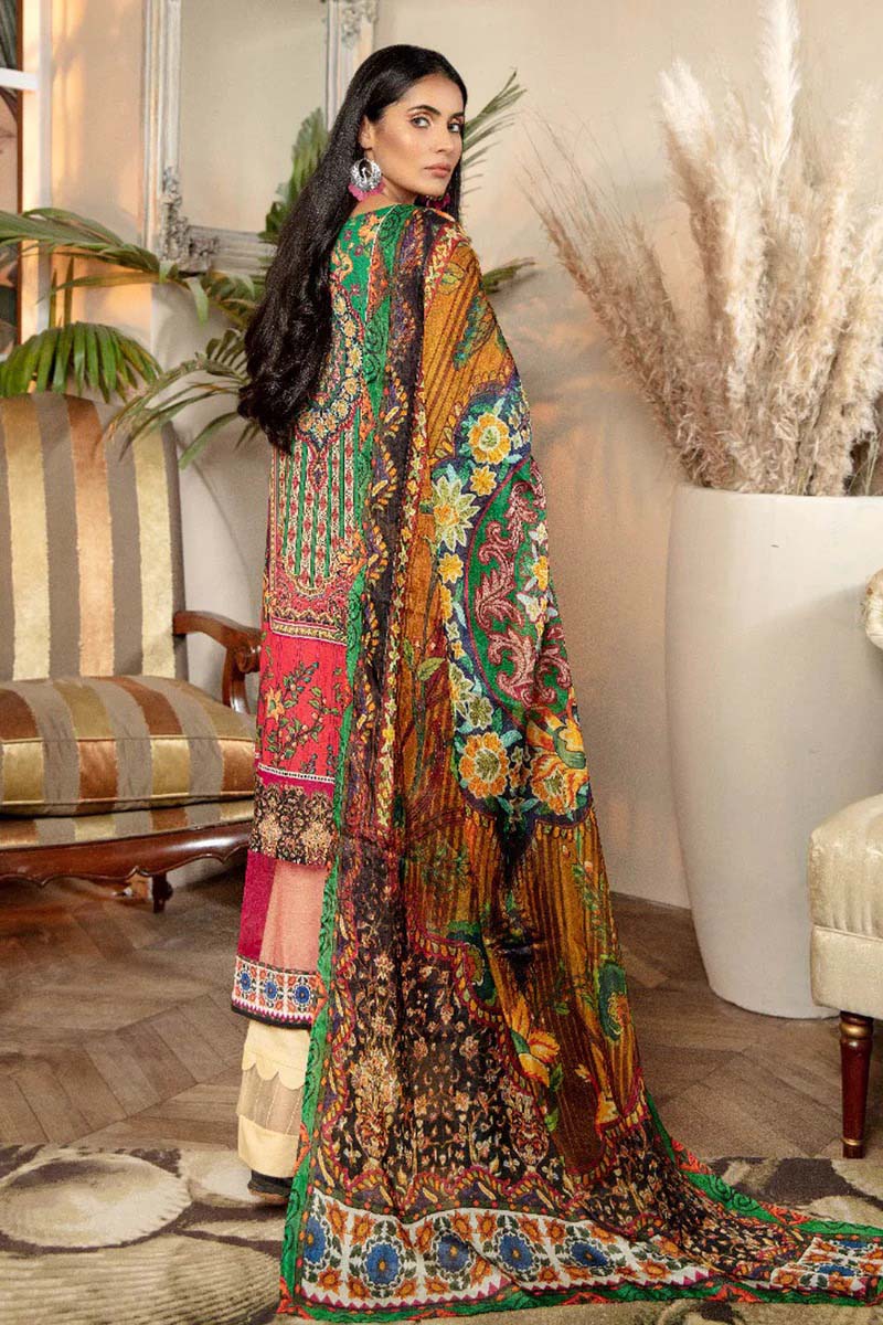 Adan's Libas Ibtida Embroidered Maroon Lawn Pakistani Suit - Stilento