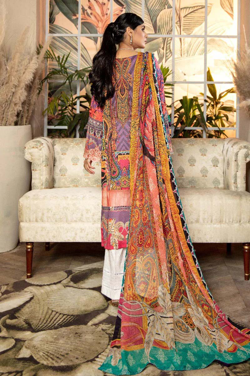 Adan's Libas Ibtida Embroidered Orange Lawn Pakistani Suit - Stilento
