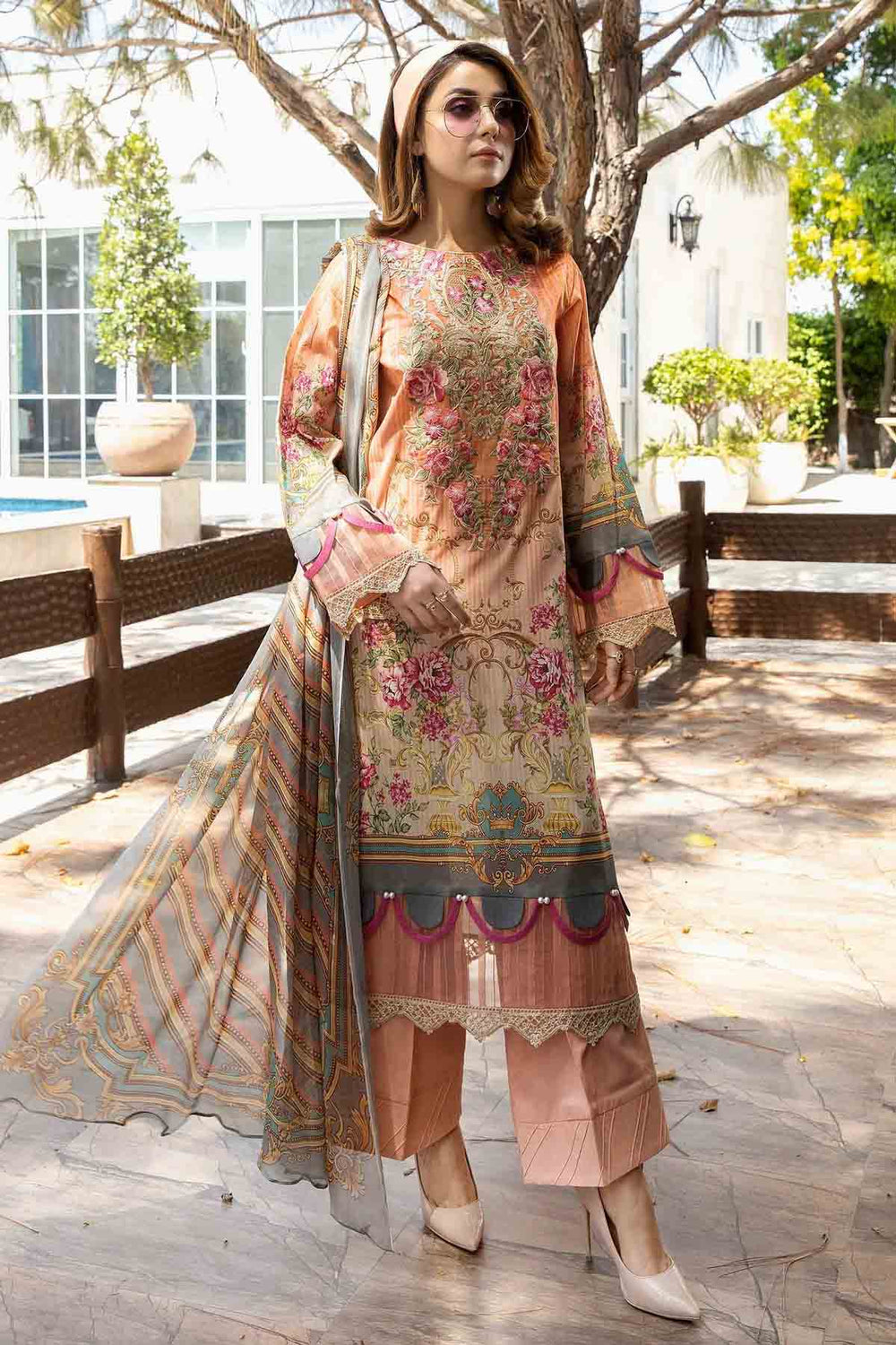 Adan's Libas Unstitched Printed Lawn Original Pakistani Suit