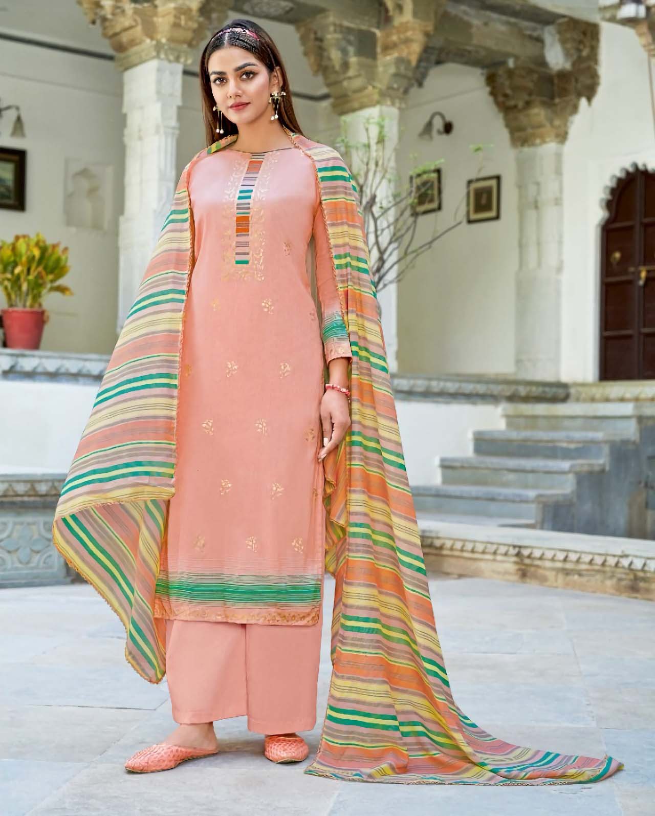 Alok Karachi Unstitched Cotton Salwar Suits Dress Material - Stilento