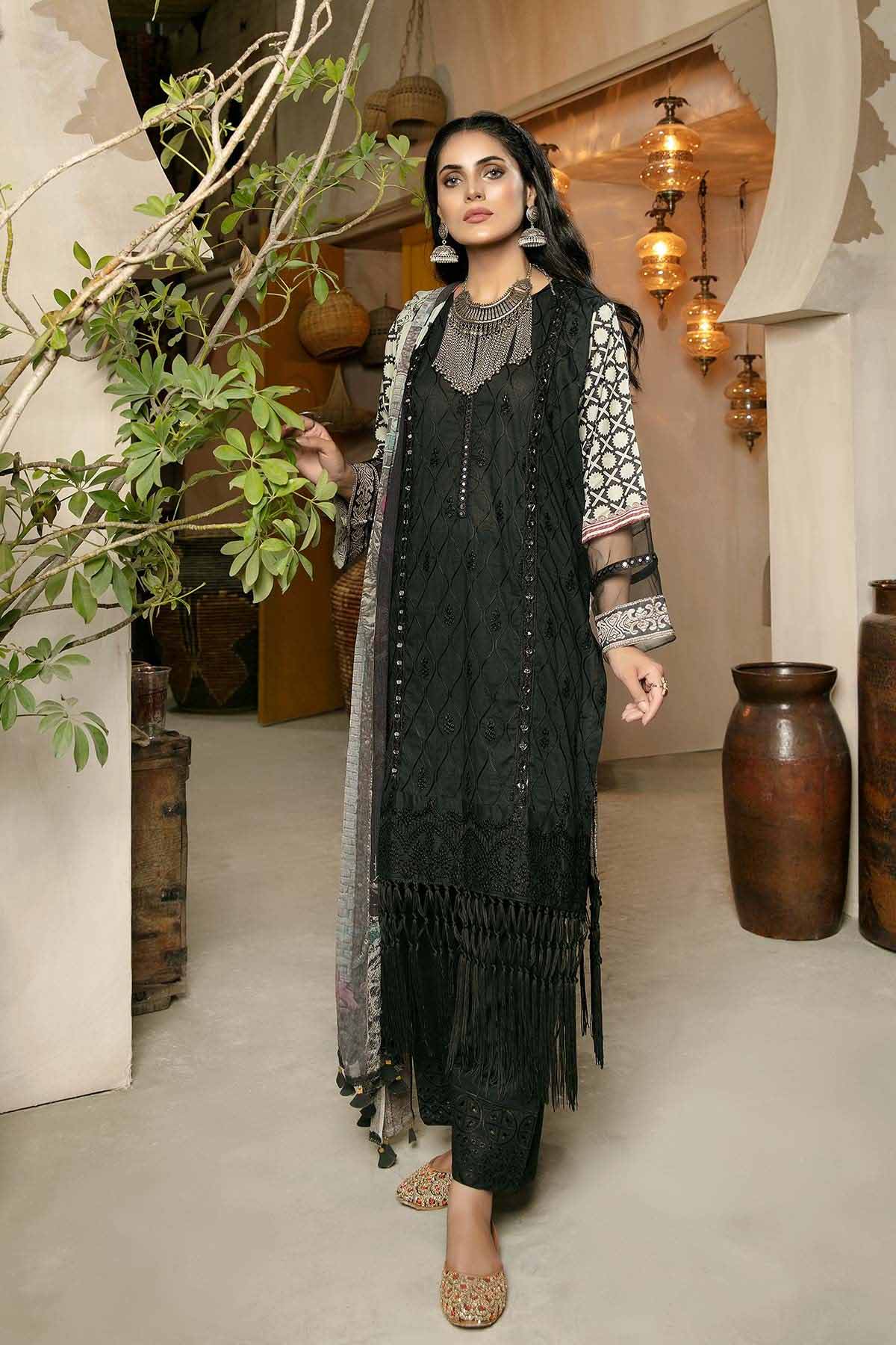 Bin Rashid Lawn Chikankari Pakistani Black Suit Collection - Stilento