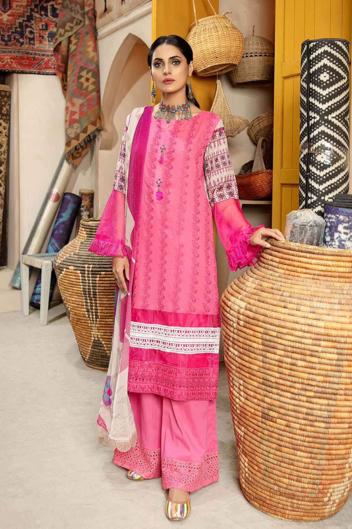 Bin Rashid Lawn Chikankari Pakistani Pink Suits Collection - Stilento