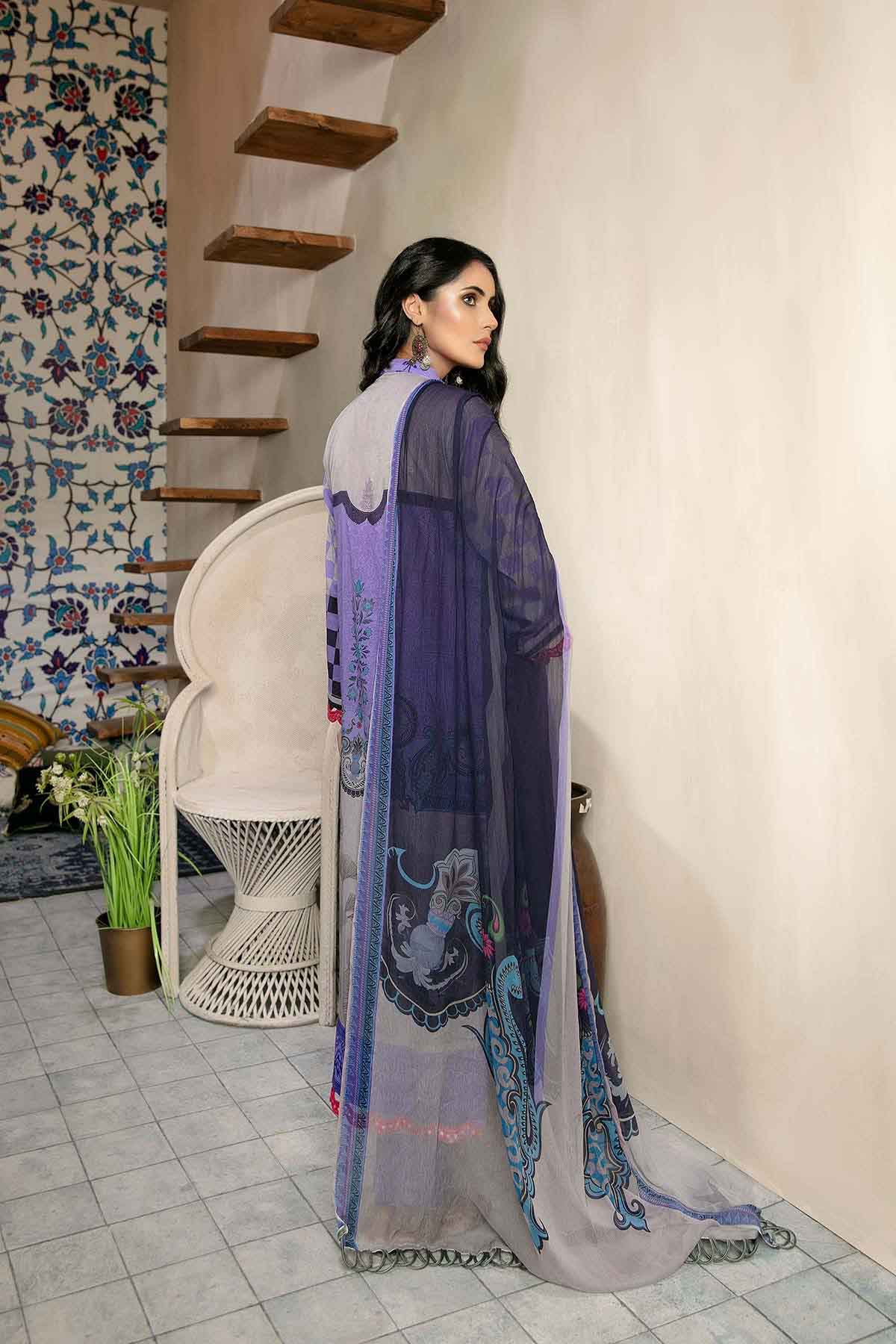 Bin Rashid Lawn Chikankari Pakistani Purple Suit Collection
