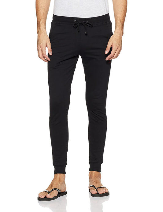 Black Cotton Men's Pyjamas Bottom Jogger pants - Stilento