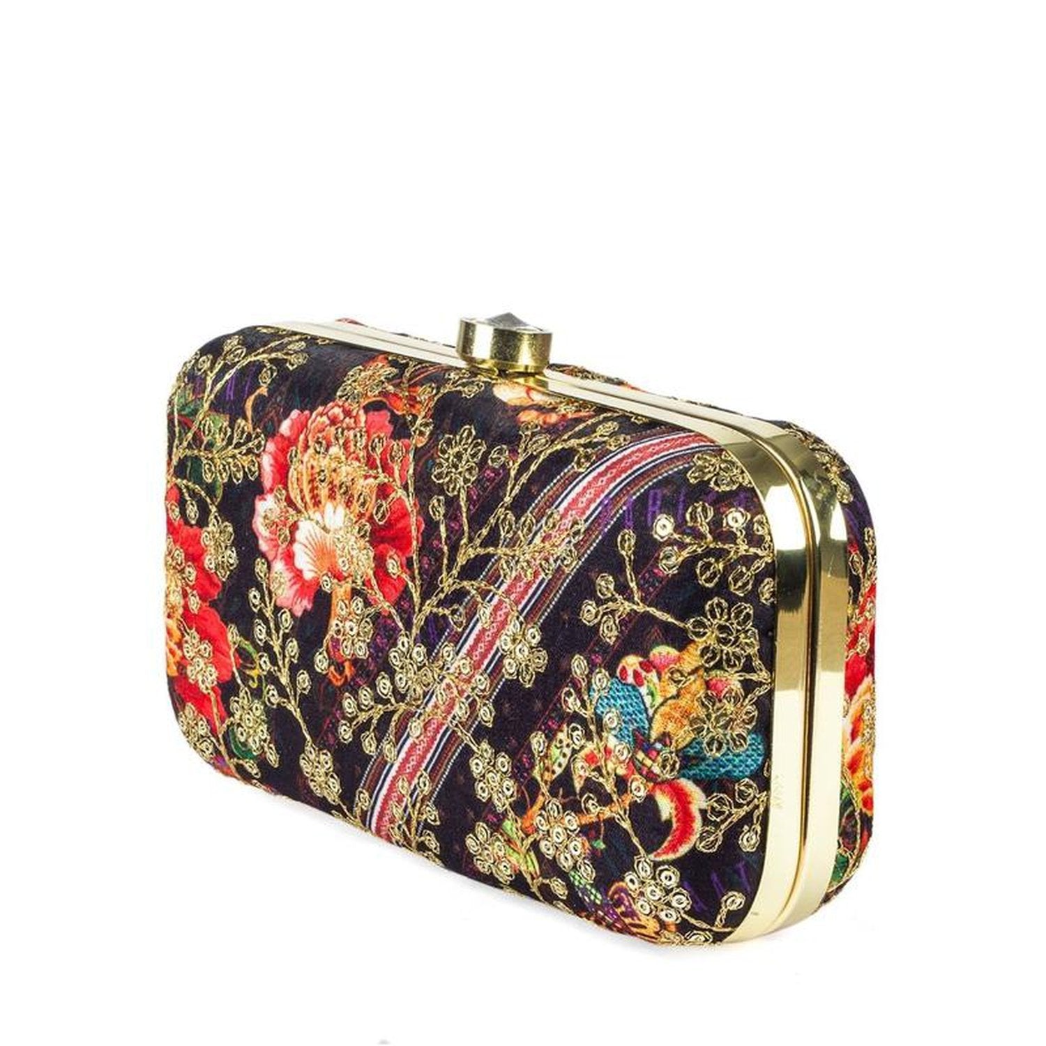 Glitter Designer Party Clutch Online - Buy Adorn Strip Black And Golden  Ladies Handbag - Everlasting Memories