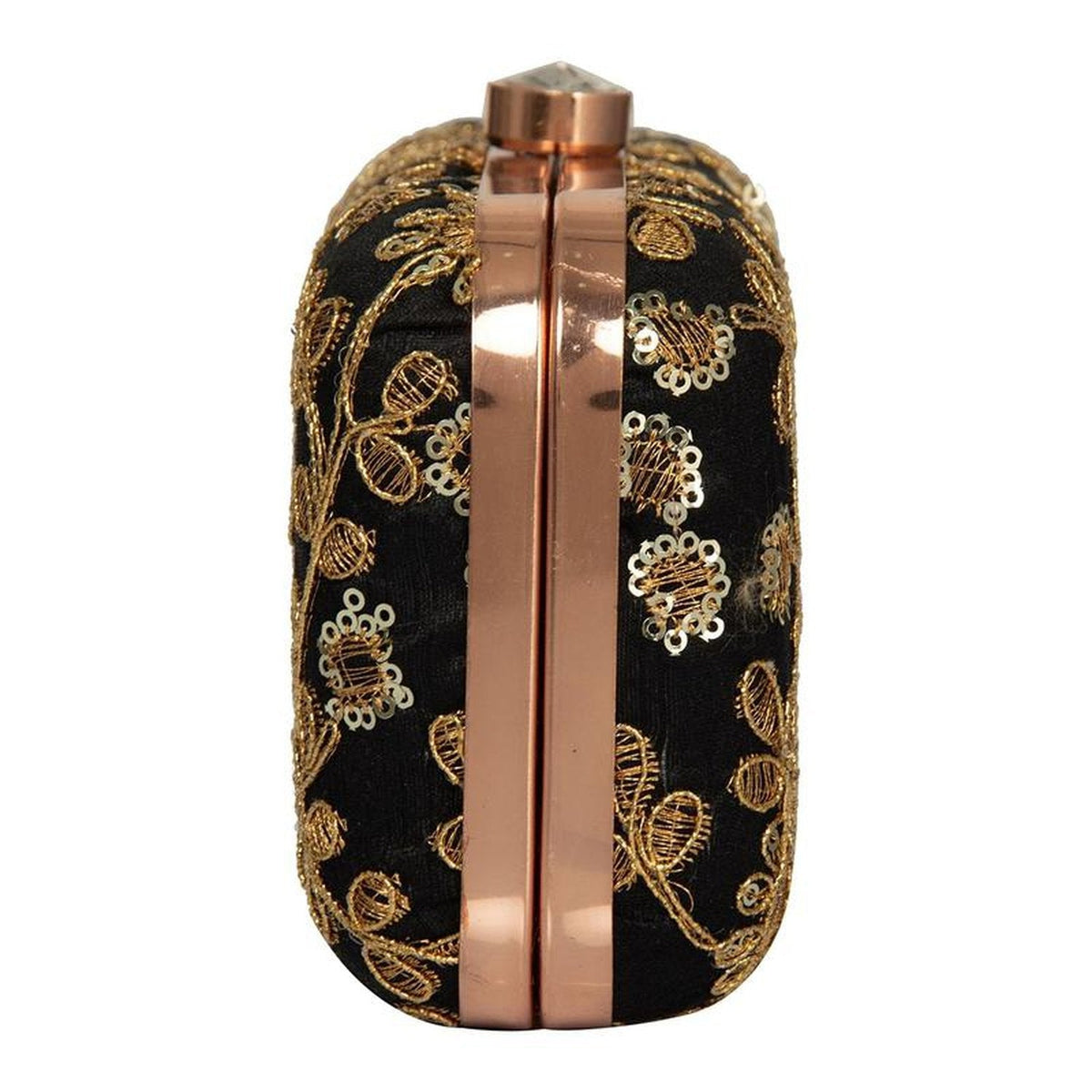 Black with Golden Embroidery Party wear Designer Women Clutch