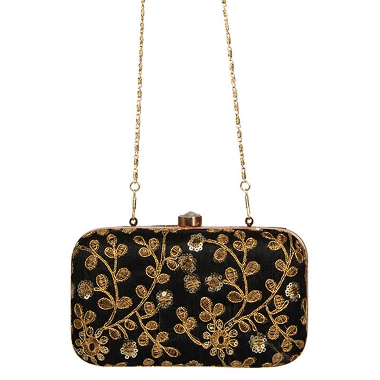 Flipkart.com | Swaroop New fashion wear golden handbag for girls, ladies  and bridal Sling Bag - Sling Bag