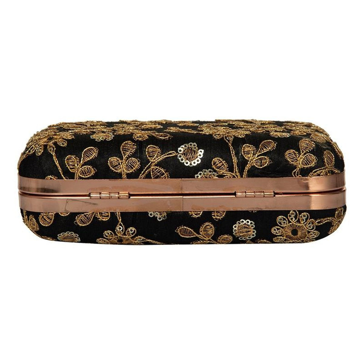 Black with Golden Embroidery Party wear Designer Women Clutch