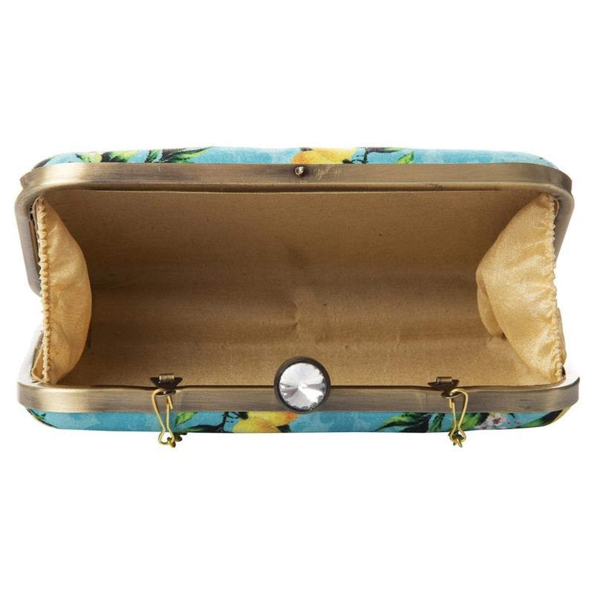 Branded Blue Designer Women's Clutch Purse with Chain