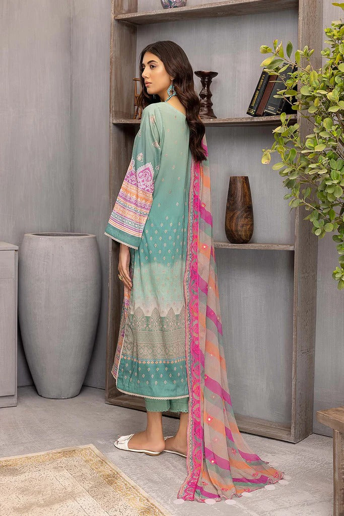 Charizma Lawn Printed Suit with Embroidered Dupatta - Stilento
