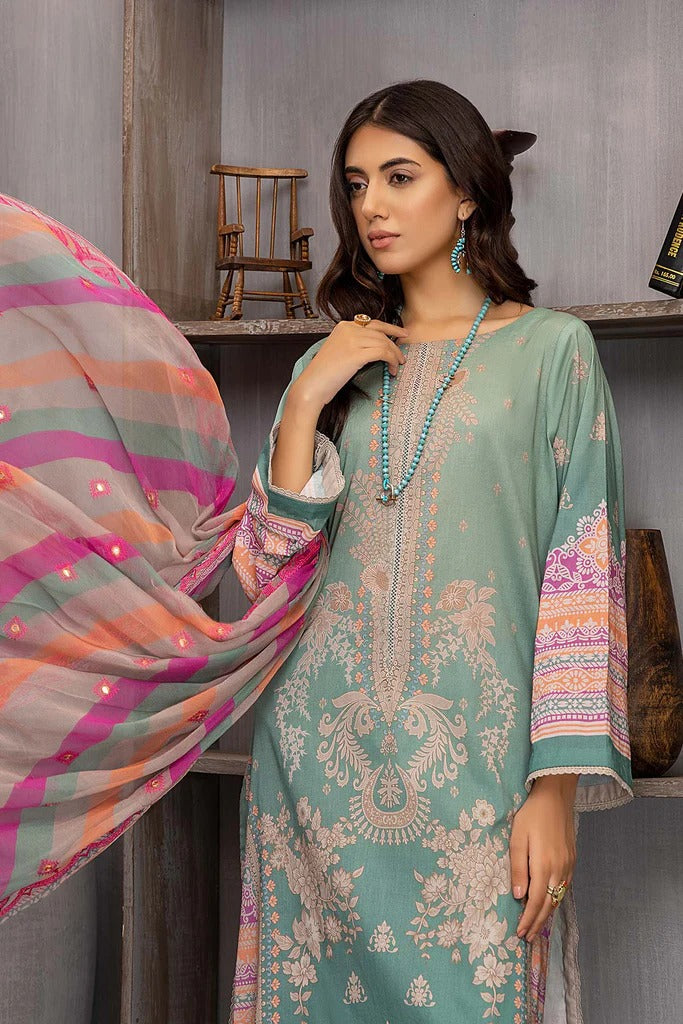 Charizma Lawn Printed Suit with Embroidered Dupatta - Stilento
