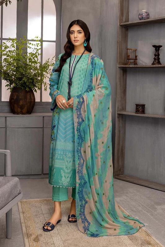 Charizma Pure Lawn Pakistani Unstitched Suit with Chiffon Dupatta