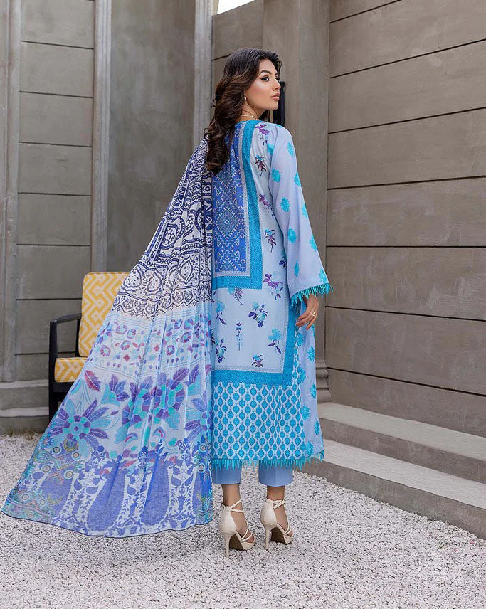 Charizma Reem Blue Lawn Embroidered Unstiched Pakistani Suit - Stilento