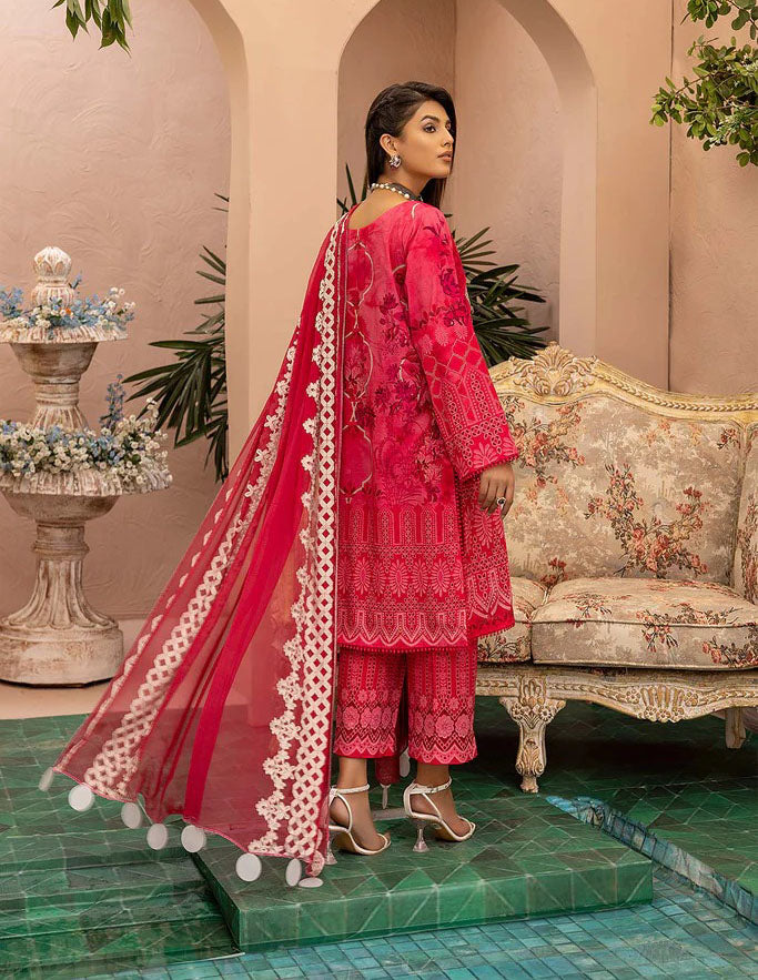 Charizma Unstitched Pakistani Lawn Suit with Chiffon Dupatta - Stilento