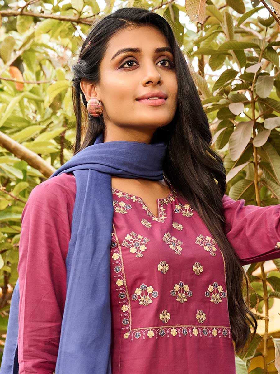 Cotton Embroidered Fully Fully Stitched Suit Set