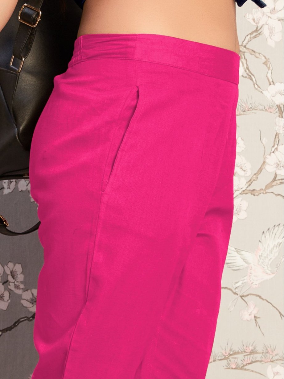 Cotton Flex Women's Pants Dark Pink - Stilento