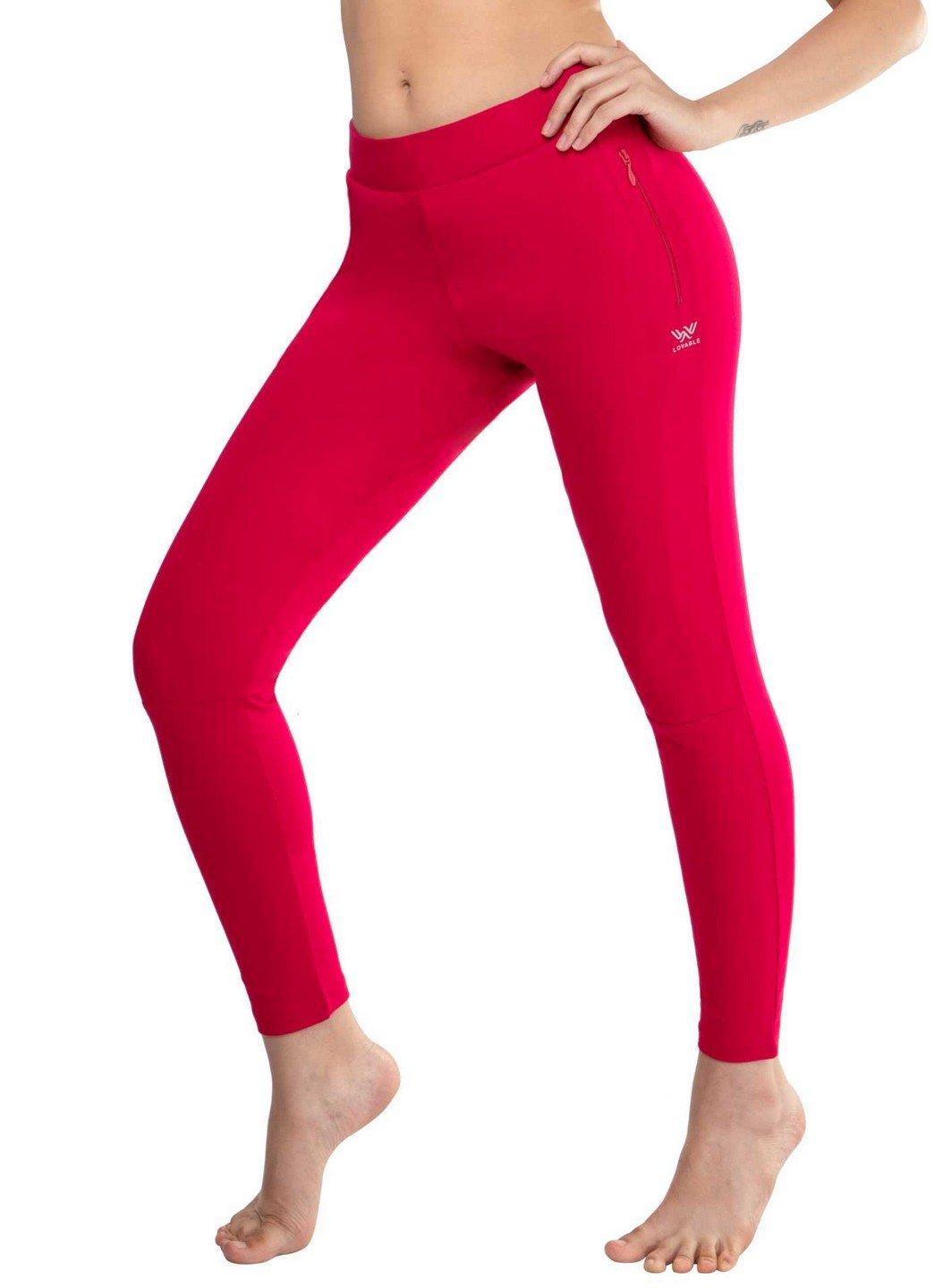Cotton Pink Gym Wear Tights Yoga Pants With Pockets - Stilento