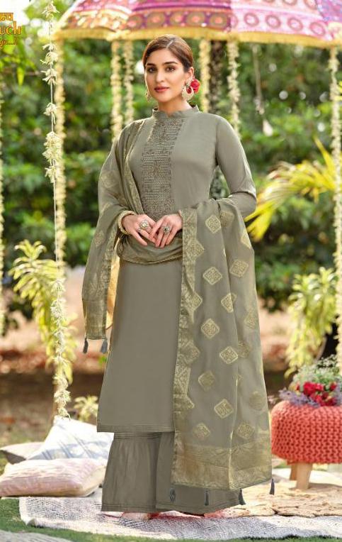 Cotton Unstitched Grey Salwar Suits Material for Ladies - Stilento