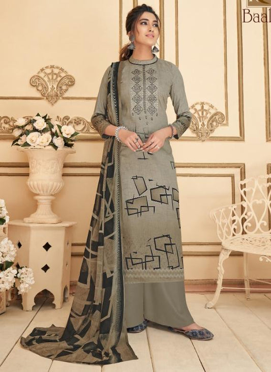 Cotton Unstitched Salwar Suits Material with Chiffon Dupatta for Woman