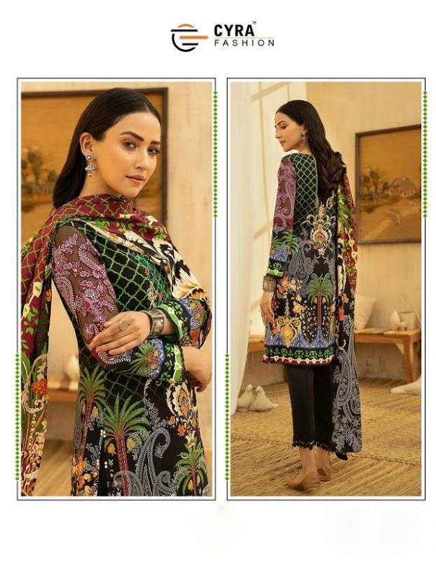 Cyra Fashion Pakistani Printed Women Suits Dress Material Green - Stilento