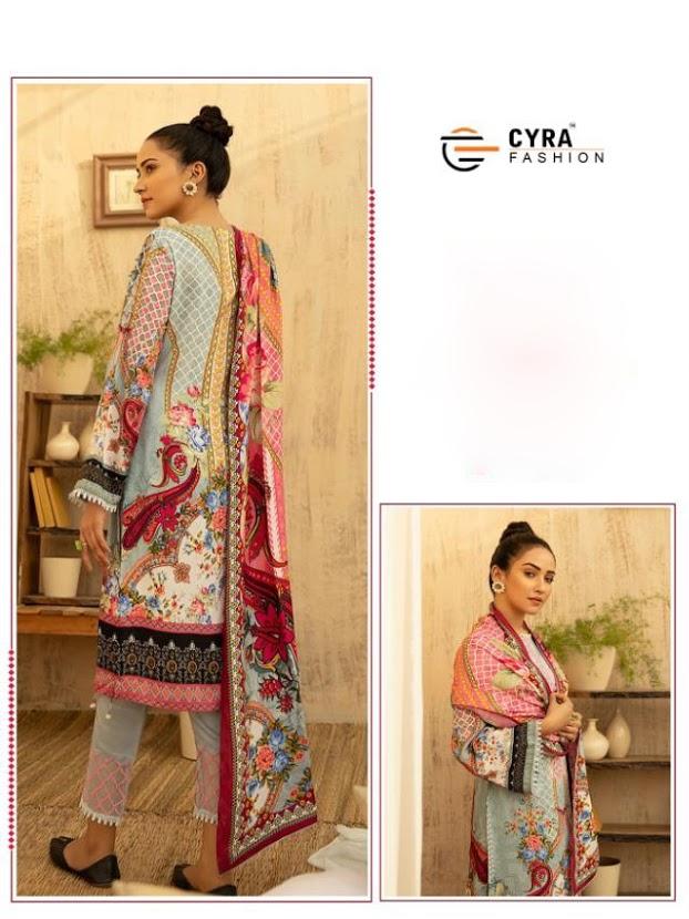Cyra Fashion Pakistani Printed Women Suits Dress Material White - Stilento