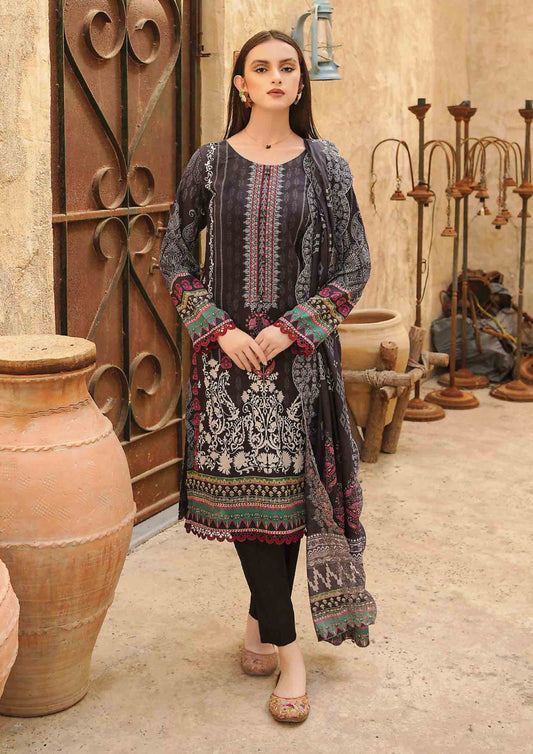 Dastaan By Dahiba Unstitched Lawn Original Pakistani Suit Black