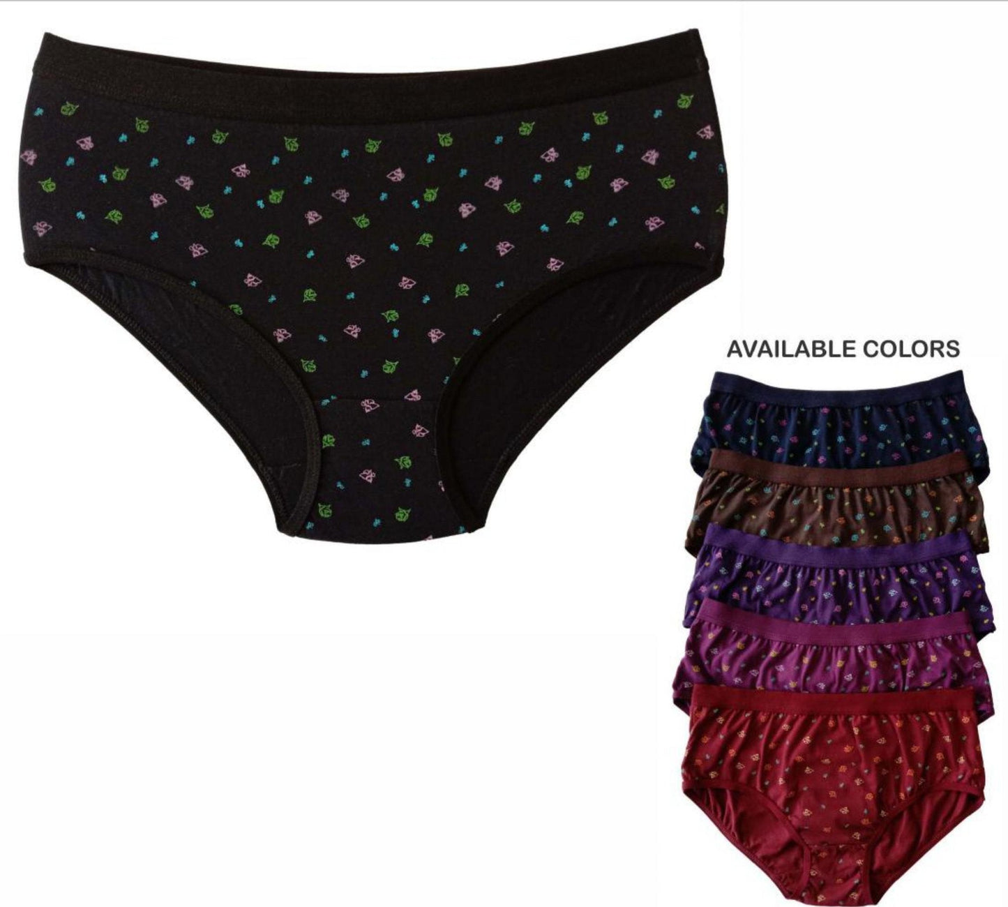 Dark Color Printed Cotton Brief Hipster Panties for Women (Pack of 3) - Stilento
