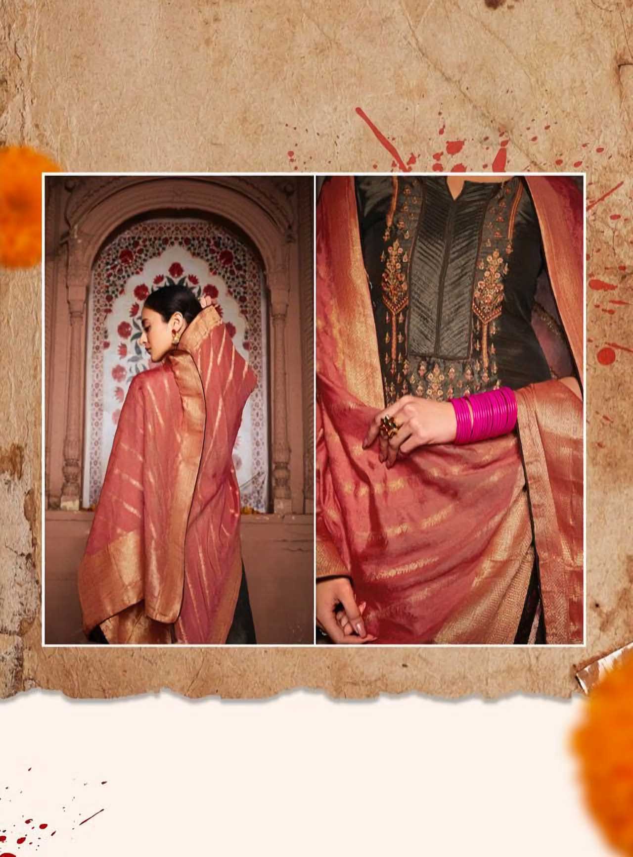 Deepsy Festive Wear Brown Unstitched Heavy Silk Salwar Suits - Stilento