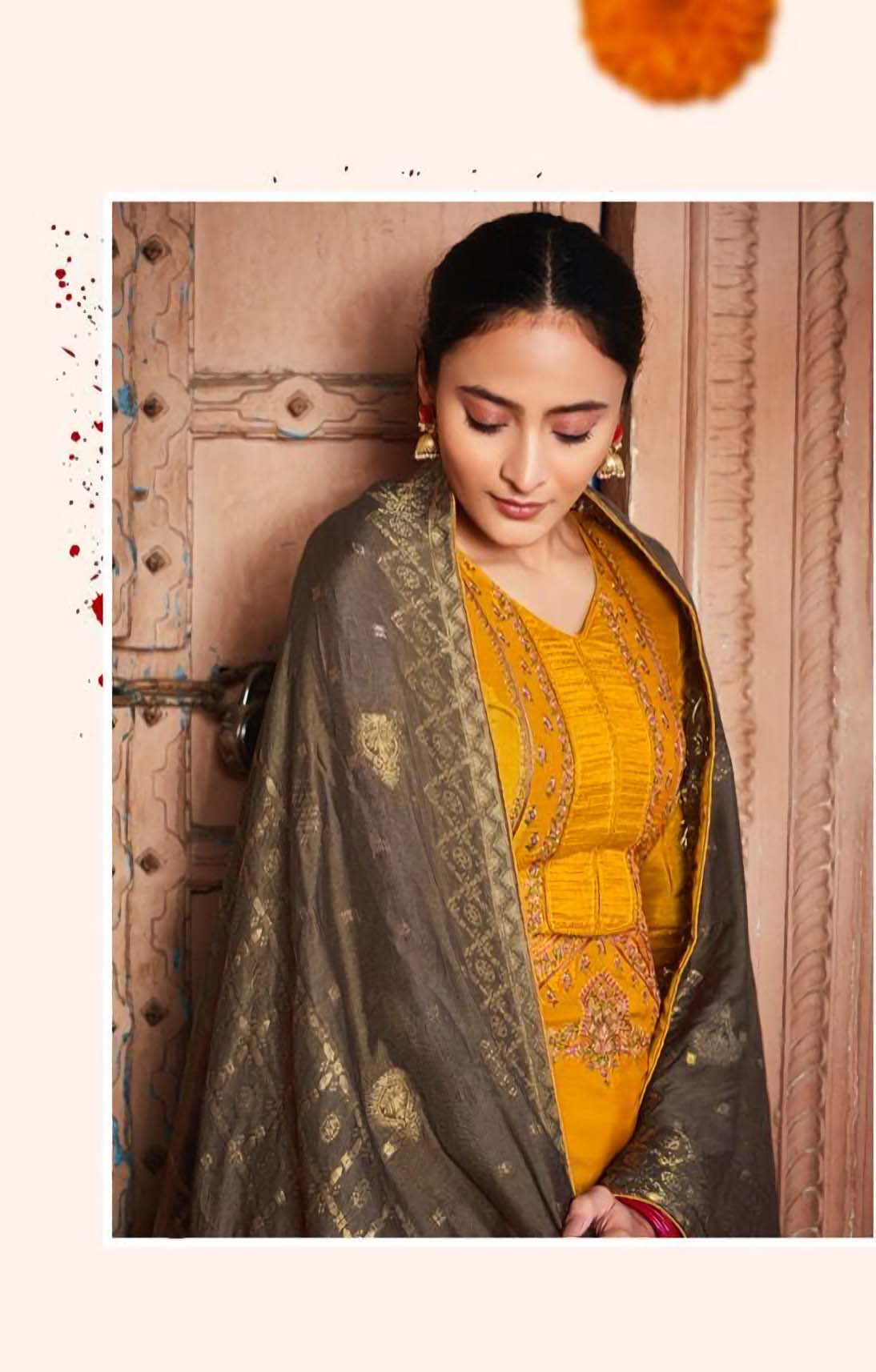 Deepsy Festive Wear Yellow Unstitched Heavy Silk Salwar Suits - Stilento