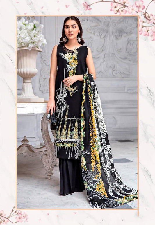Deepsy Pakistani Cotton Black Unstitched Suit